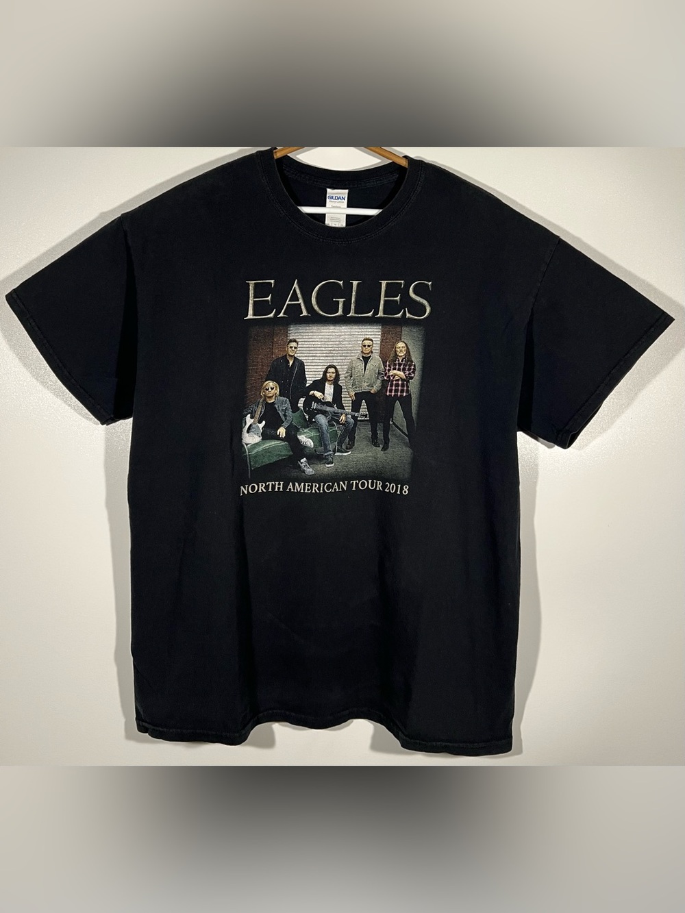 Eagles North American Tour 2018 Concert T Shirt Band Photo Black Size XL
